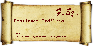 Faszinger Szénia névjegykártya